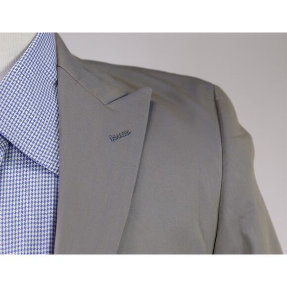 John Varvatos Tan Blue Iridescent Cotton Peak Lapel Blazer Boys 14R Mens 32S - Picture 4 of 9